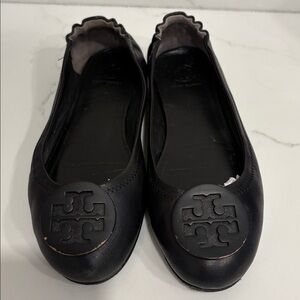 Tory Burch Black Leather Flats